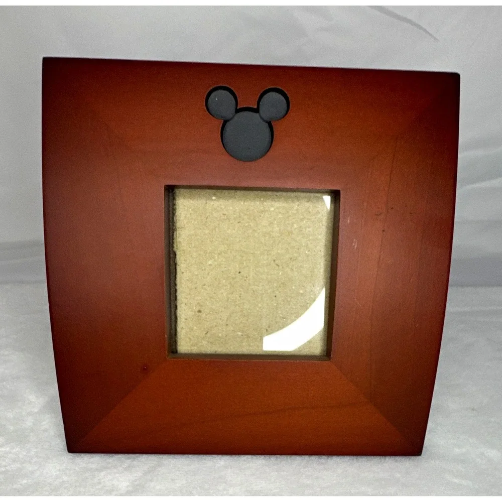 Disney Mickey Mouse Icon Brown Wood Photo Frame Picture Frame, Approx. 6 inches.